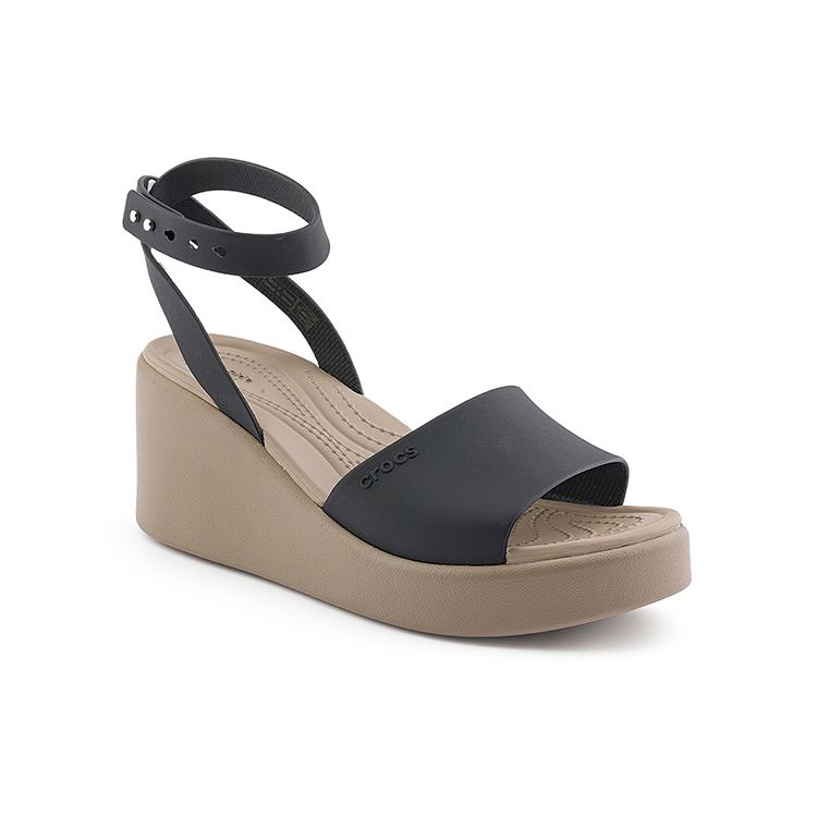Crocs Brooklyn One Strap Wedge Sandals Women Sandals Black 209406-07H