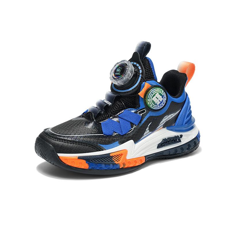 

Children s basketball shoes 2025 autumn new leather waterproof middle-aged and older children s boys non-slip running shoes 38 yards inner length 24.2cm