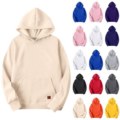 Men's Solid Color Hooded Pullover Long Sleeve With Pockets Casual Sports Sweatshirt