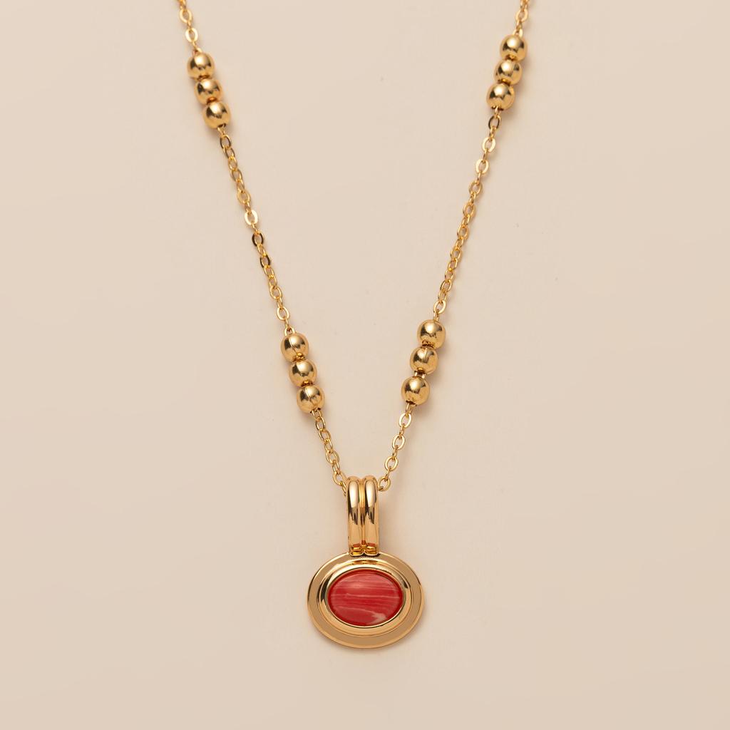 Multi-Layer Stacked Gem Necklace Light Luxury Commuter Necklace Natural Stone Bead Chain