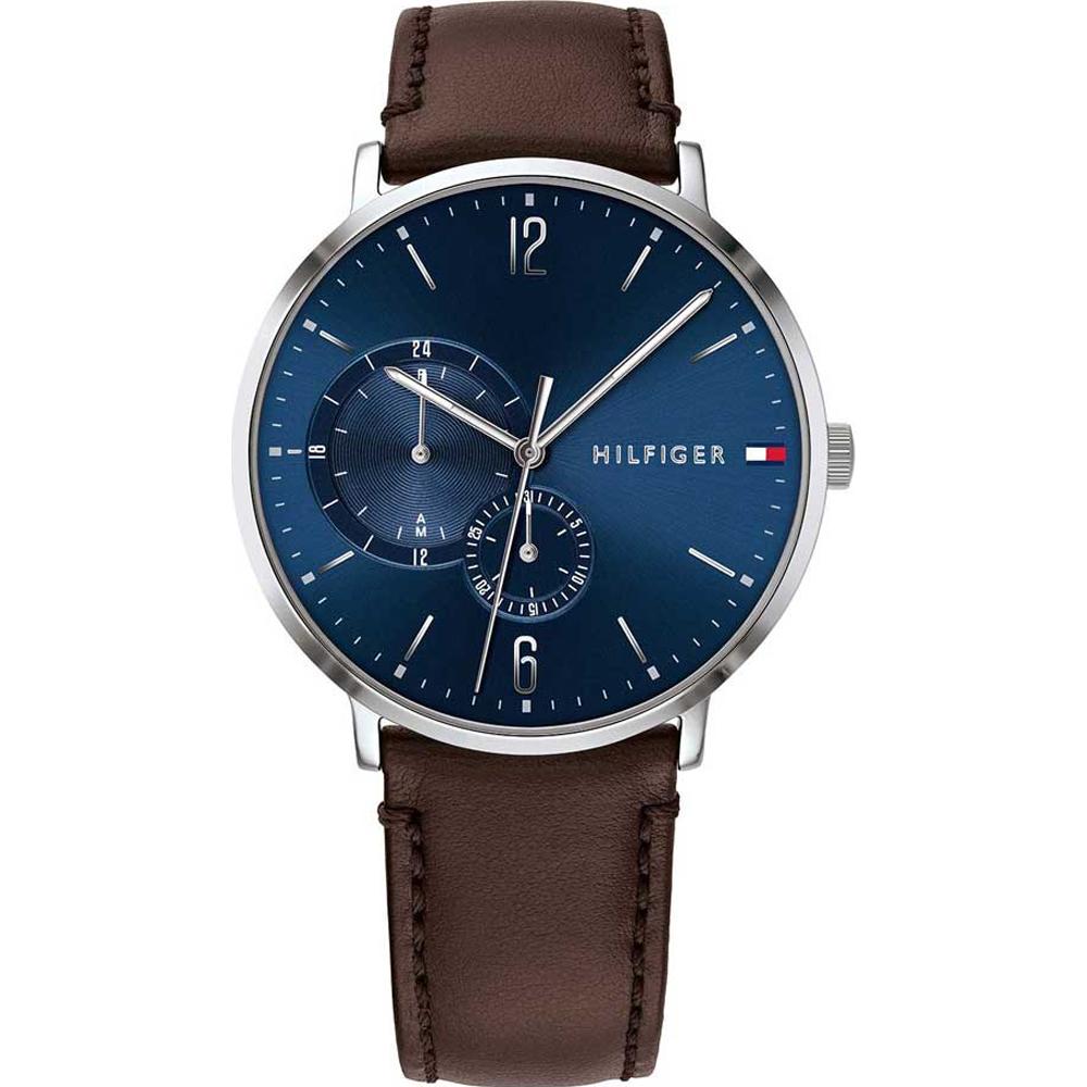 Tommy Hilfiger Brooklyn Blue Dial Brown Leather Strap Men s Quartz Watch 1791508 синий
