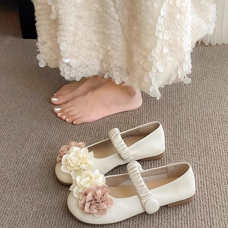 Nische Feenwind flacher Mund einzelne Schuhe Damen 2025 Herbst neu Retro Blume sanfte Abendschuhe Mary Jane Damenschuhe