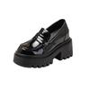 12Cm inner height increase leather platform women's 2026 new spring and autumn versatile British style small leather shoes JK single shoes