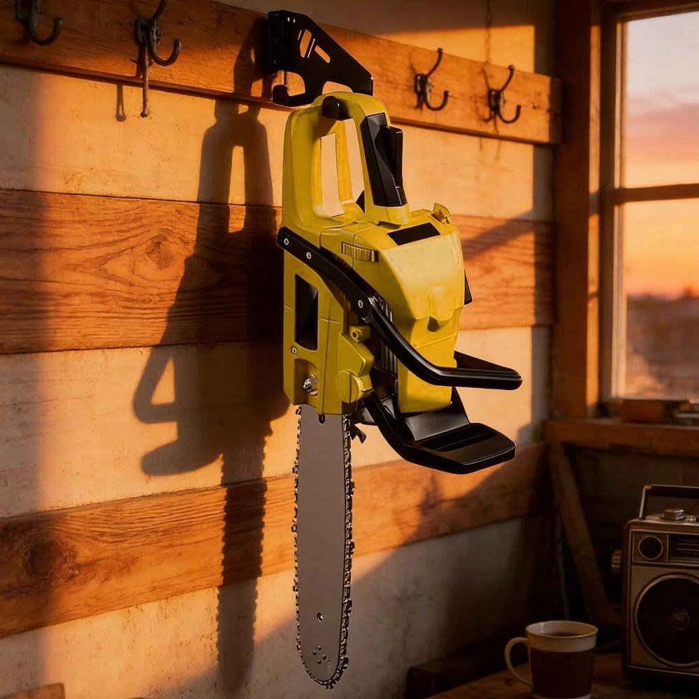 Werkzeughalter Metall Kettensäge Wandhalterung Anti-Rutsch Platzsparend Kettensägenhalter Schwerlast Kettensägenständer Lagerorganisation