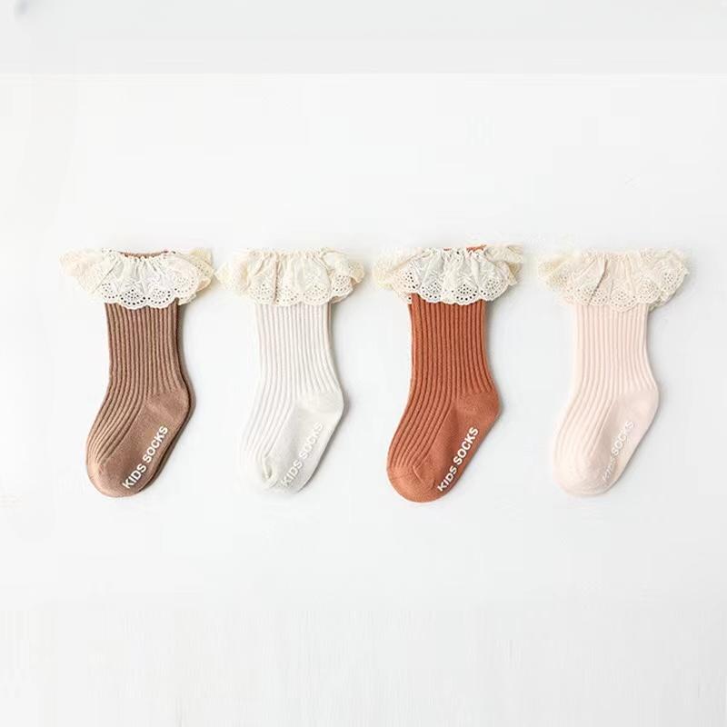 Girls Knee High Long Soft Cotton Lace Baby Children Socks Baby Socks New Kids Toddlers Baby Girl Socks 0 To 3 Years Fall Clothes