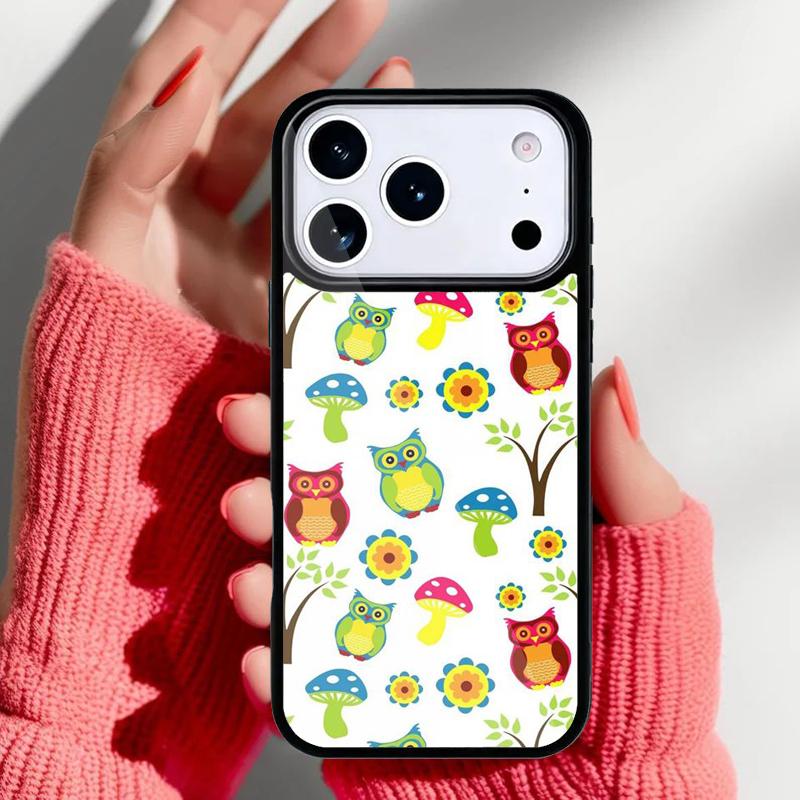 Cute Owl Cartoon Phone Case for iPhone 17 16 15 14 13 Pro Max Back Cover for 12 11 Pro Coque