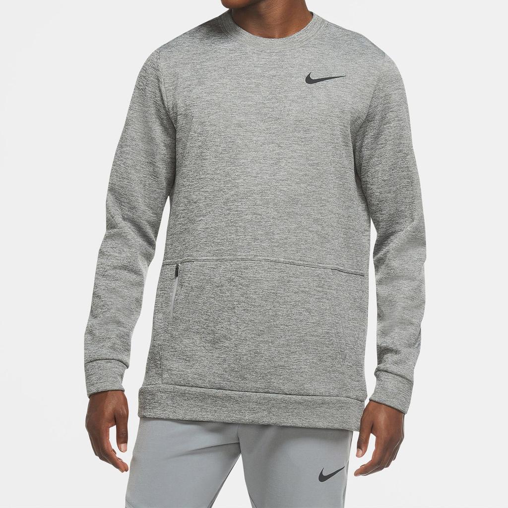 Nike Therma Training Fleece Pullover Long Sleeve Sweatshirt Men Tops Gray CU7272-063