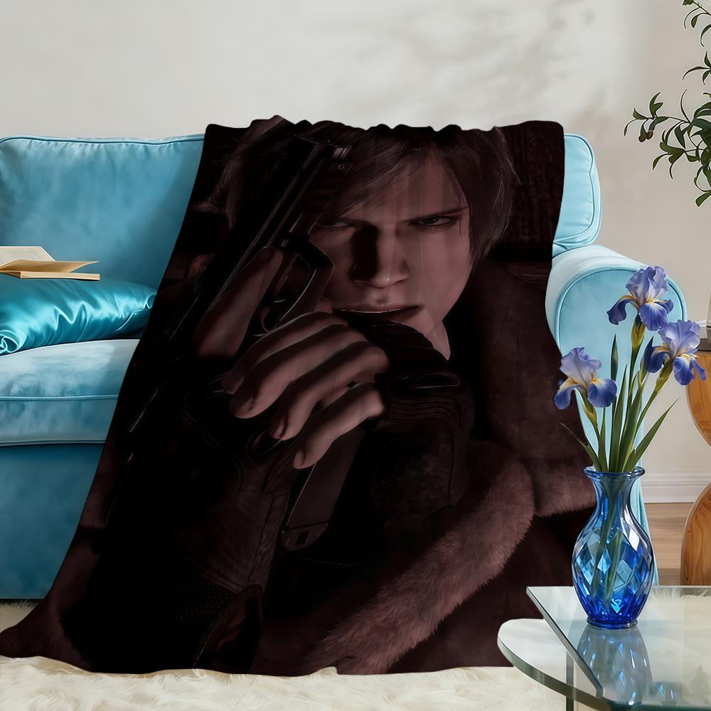 Leon Scott Kennedy R-ResidentS-ES Blanket Throw Super Cosy Plush Living Room Sofa Couch Childish Birthday Gifts