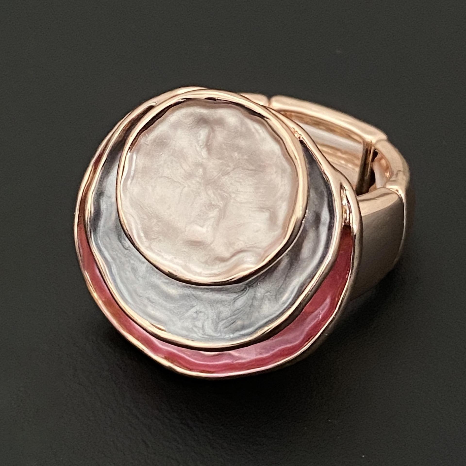 

Оригинальное трехслойное круглое кольцо, капающее масло, экологически чистое женское кольцо, красочная искусственная картина маслом, преувеличенное эластичное кольцо