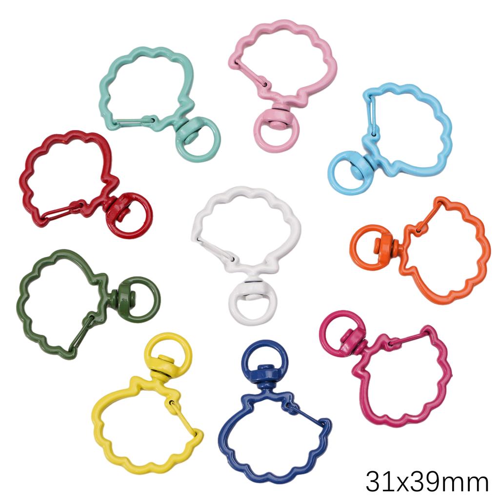 5-100pcs Alloy Spray Painted Keychain Key Chain Snap Hook Key Ring For DIY Jewelry Keys Wallets Decorations