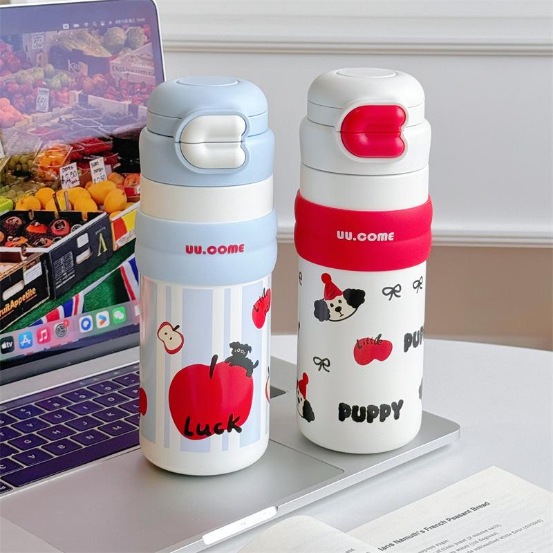 Water bottle cute cartoon children's thermos cup high value ml stainless steel water cup thermal insulation water cup