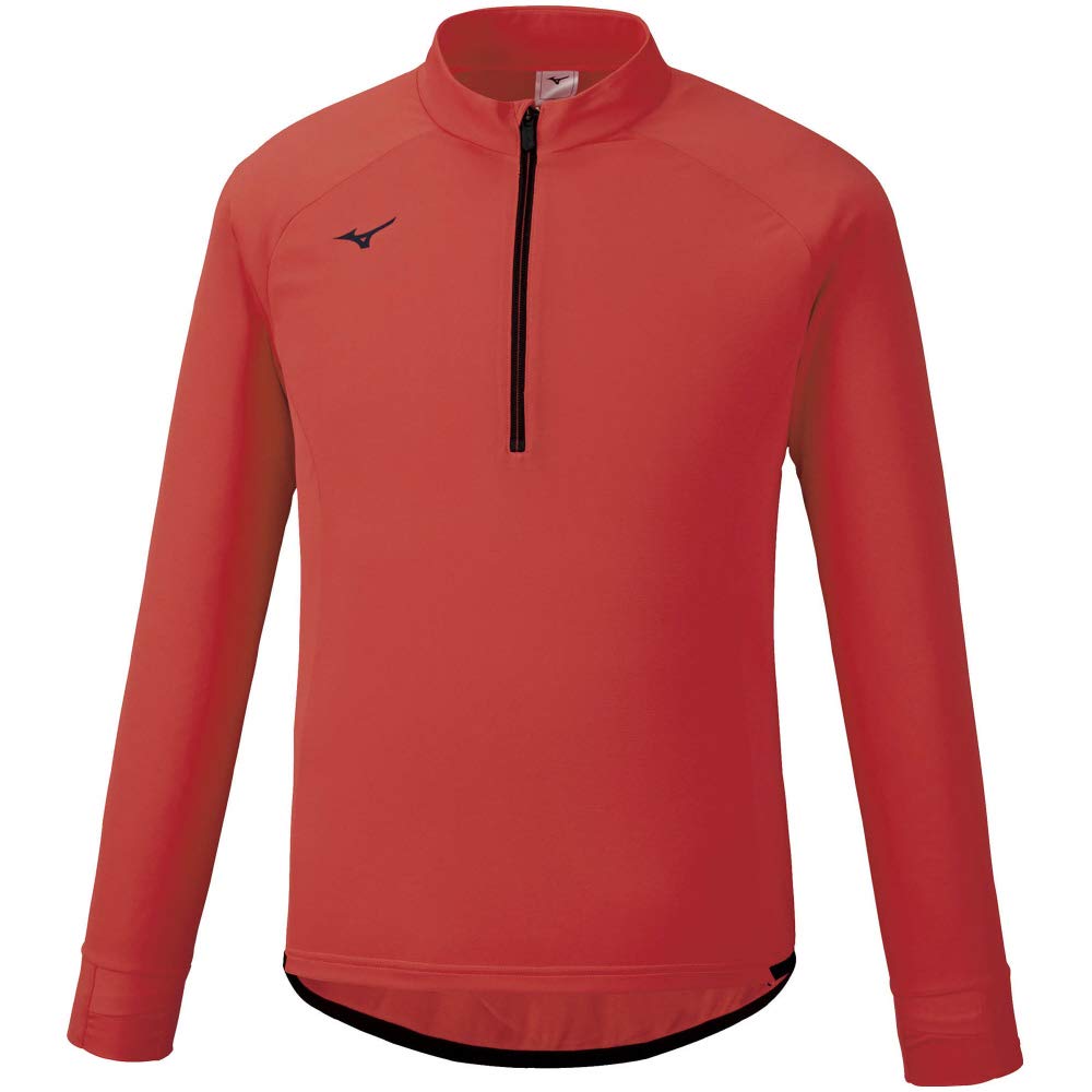 

Mizuno Мужская футболка с половинной молнией Solar Cut UV Ignition размера XL, влагоотводящая, быстросохнущая, защита, красная, (32MA1043)