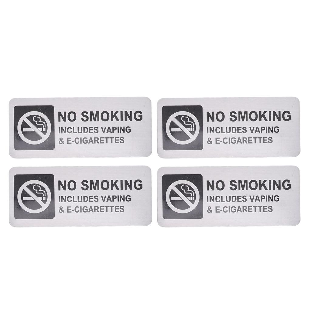 4 Stück Rauchverbotsschilder 7x3 Zoll Wetterfest Selbstklebend Kein Vaping Aluminiumschilder für Zuhause Geschäft Innen Außen