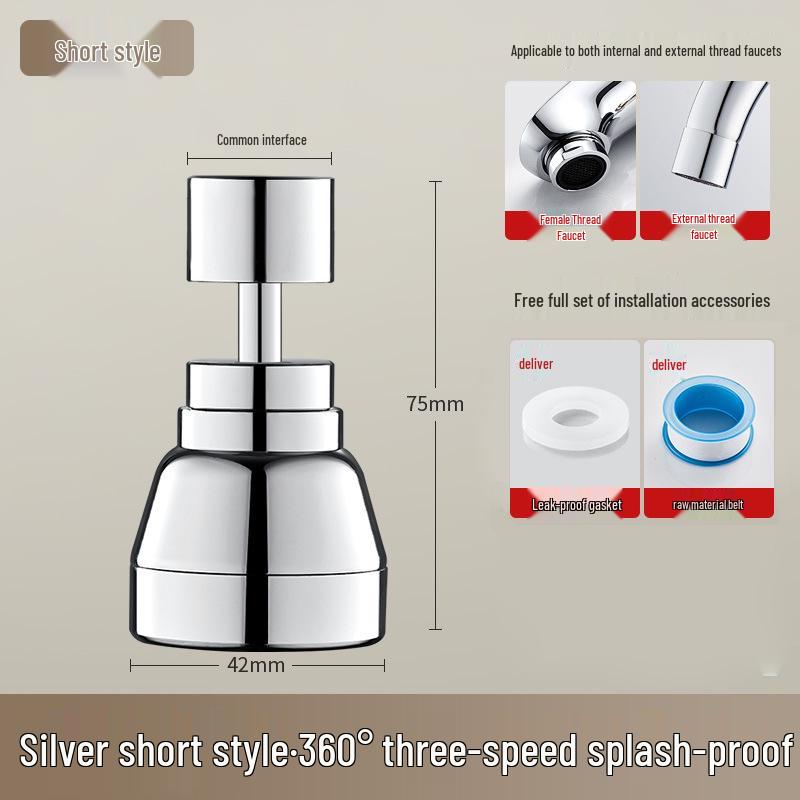 Uniwersalny kuchenny kran zapobiegający rozpryskiwaniu