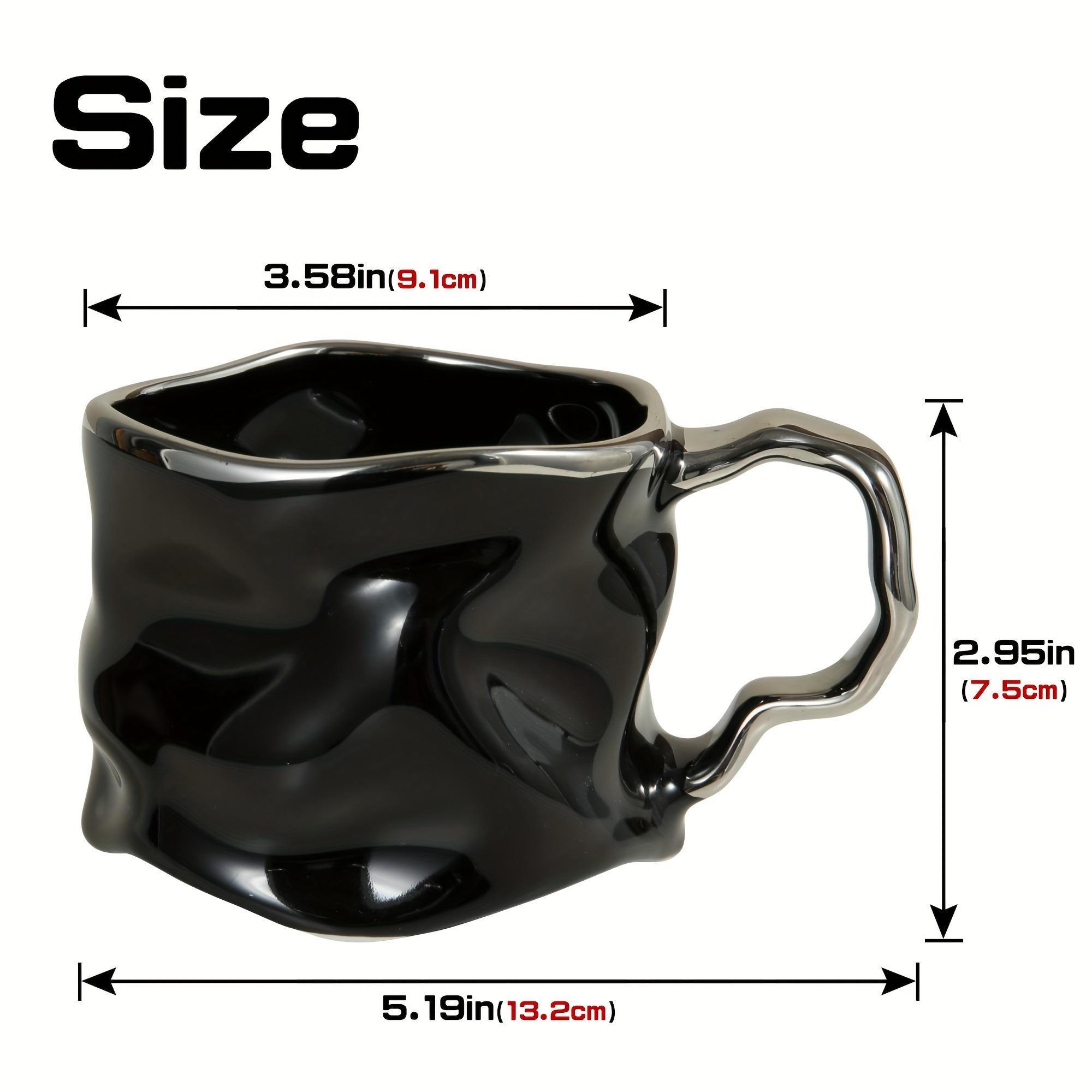 

Креативная керамическая кружка с рисунком «морщины», устойчивая к ржавчине и пятнам офисная кружка для кофе, чая, прочный терракотовый стакан для обеда и чтения чёрный