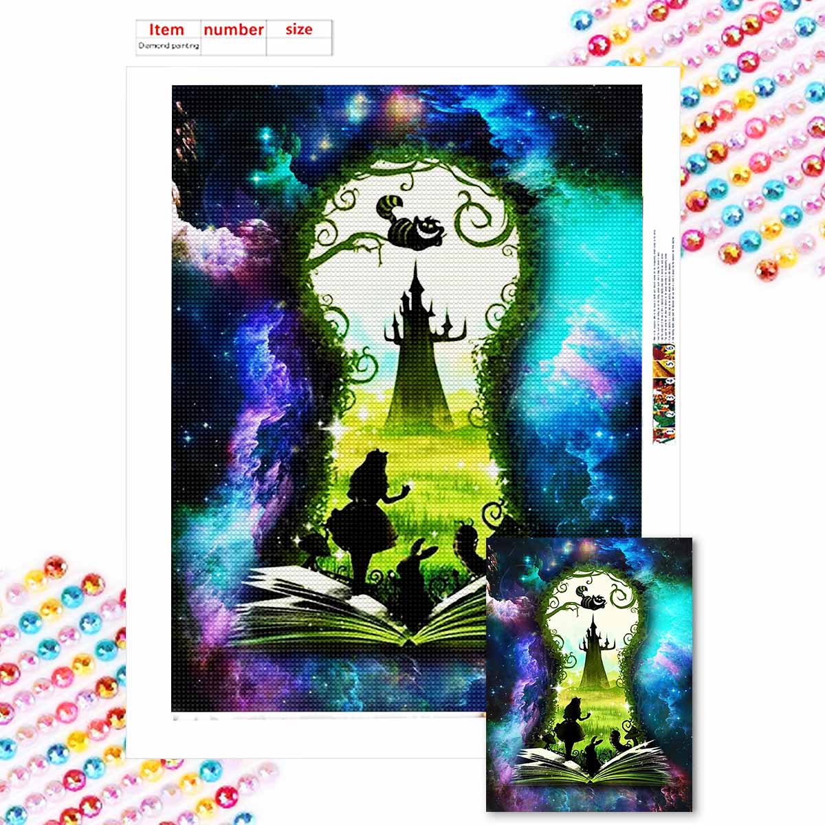 

Алмазная живопись своими руками Мир в книгах Набор для вышивания крестом Мозаичное искусство Алмазная живопись Полный круглый алмаз Домашнее украшение Round 20x30cm