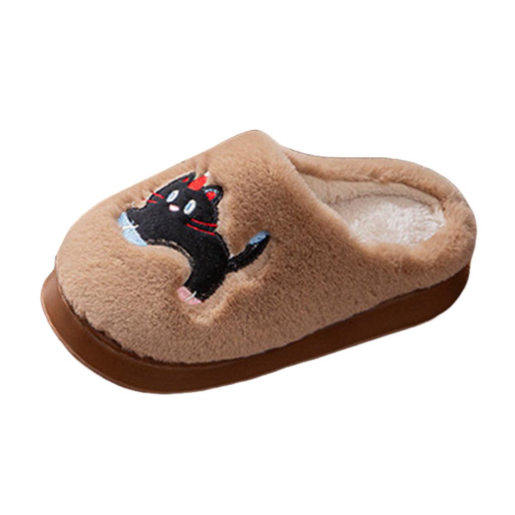 Winter Cartoon Cat Cotton Slippers Comfortable Indoor Home Fashion Thick Soled Non Slip Plush Warm Anime Slippers for Women