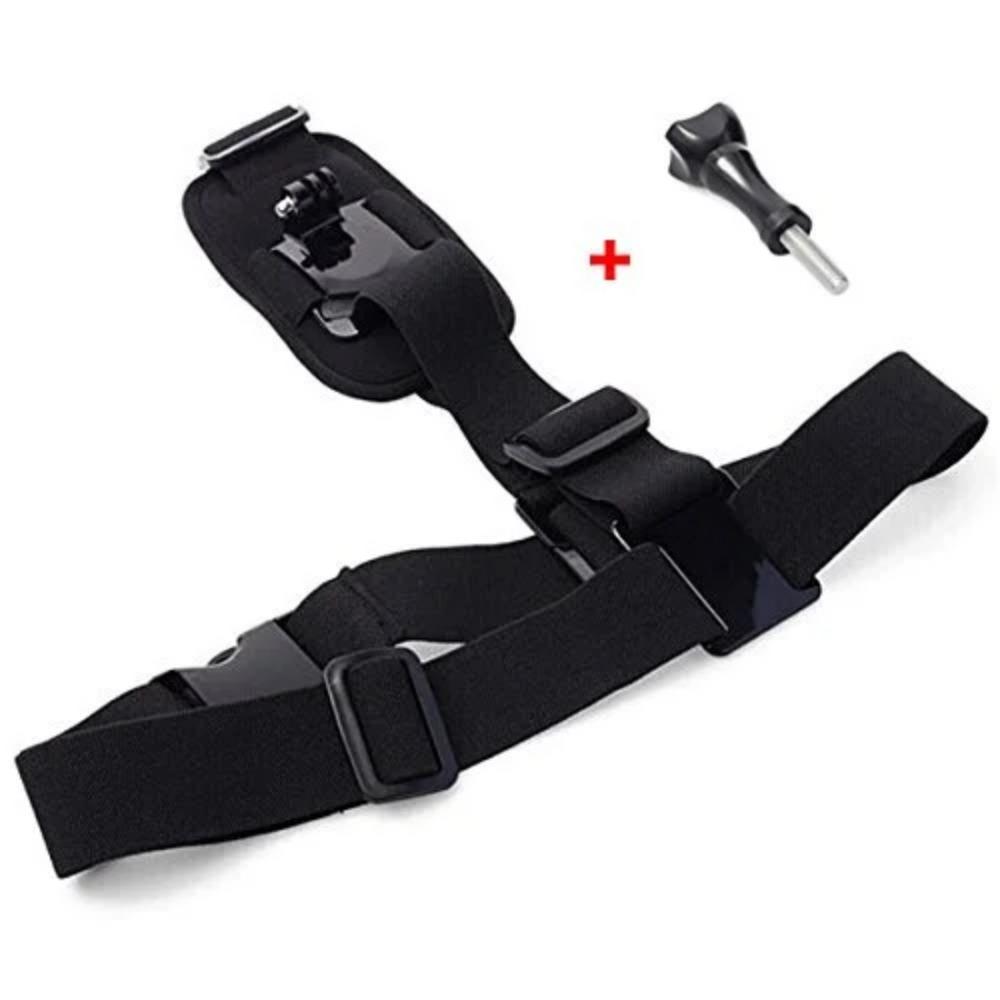 Adjustable Chest Strap Mount Holder for Action Cameras Live Streaming Outdoor Cycling Hands-Free Selfie Stick