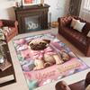 Pug Theme Crystal Velvet Floor Rug Personalized Custom Name Text Warm Carpet Home Decoration