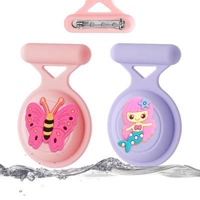 CATCH ON AirTag Case with Brooch Pin of Hidden Air Tag Case for Clothing Airtag Pin Badge AirTag Cover Cute AirTag Holder Silicone Waterproof Full