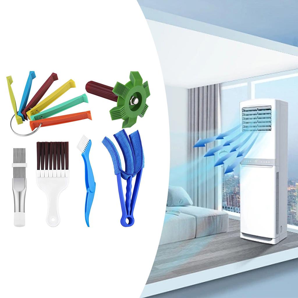 6Pcs Air Conditioner Fin Comb Cleaner Kit Coil Cleaning Brush Fin Combs Condenser Straightener Evaporator Comb Repair