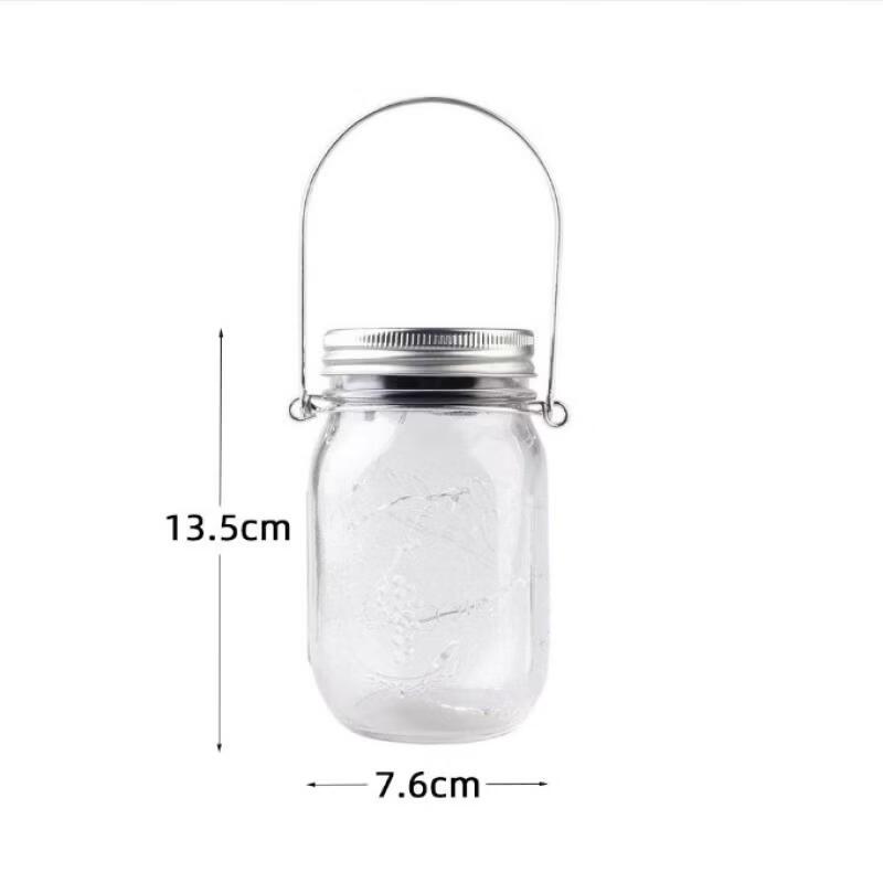 Solar Powered Frosted Mason Jar Lamp