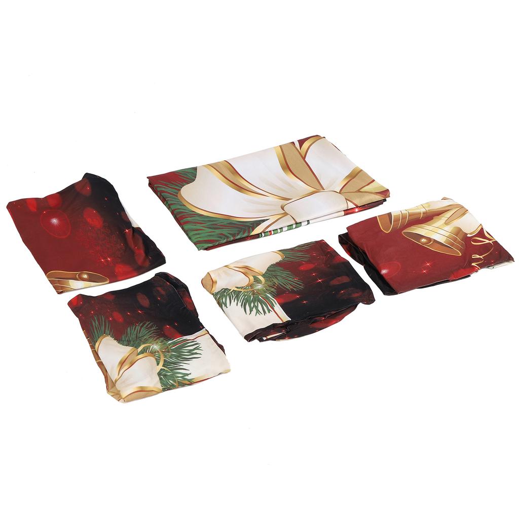 Christmas Tablecloth Chair Covers Set for Home Kitchen Dining Room Festive DecorationBell Type