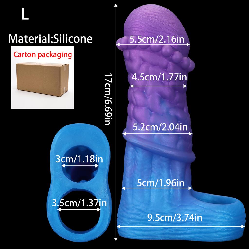 Penis Ring Male Realistic Penis Sleeve Extender Cock Sleeve Dick Enlargement Delay Ejaculation Cock Ring Reusable Condom Sex Toy