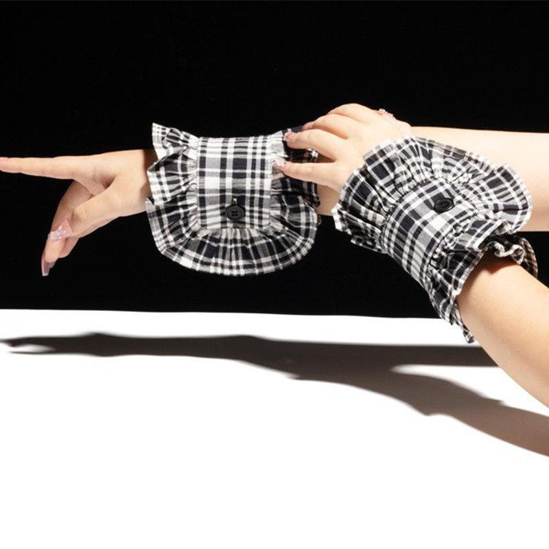 Detachable Ruffle Flare Hand Sleeves Pleated Decoration Wrist Sweater Shirt Cuff Cosplay Dress Accessories