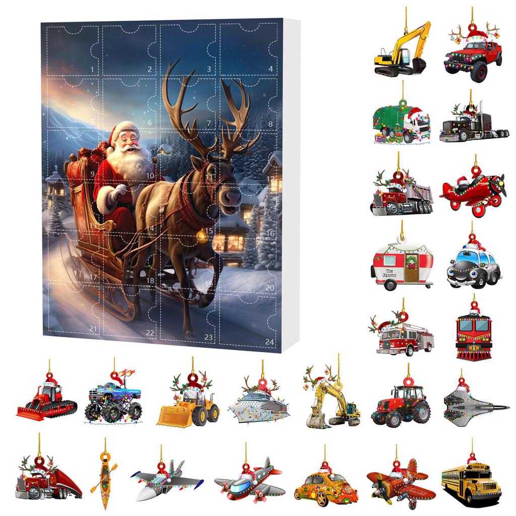 Christmas Countdown Blind Box With Santa Claus Acrylic Hangings For Holiday Decor And Gift Giving