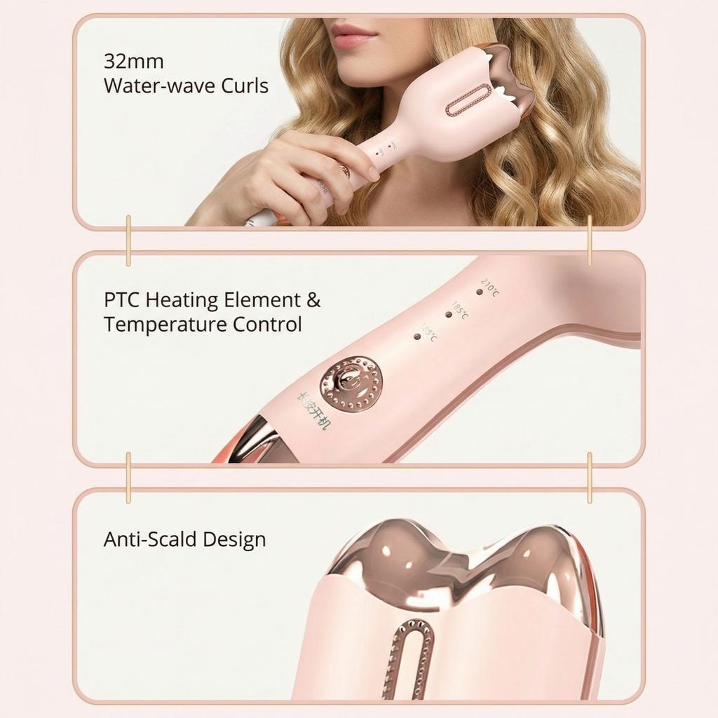 Water Ripple Curling Iron, Large Curling Clamp Board Hair Dryer, Large Diameter Curling Iron