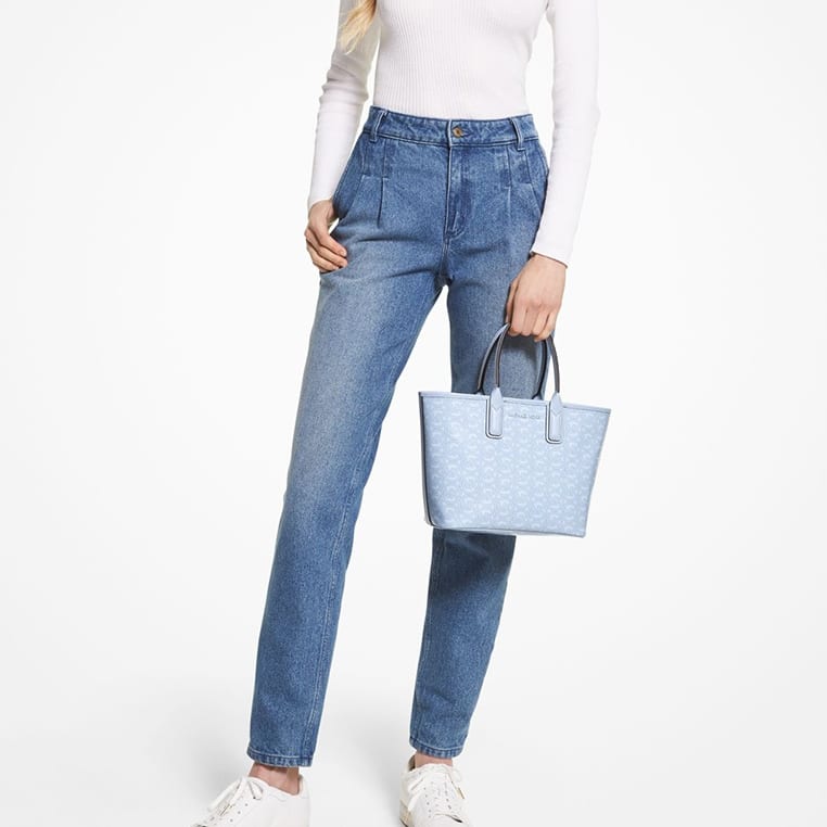 MICHAEL KORS Artificial Leather Tote Bag, Shopping Bag, Shoulder Bag, Handbag Small Women's Light Blue 35H1T2JT1C-PALE-OCEAN
