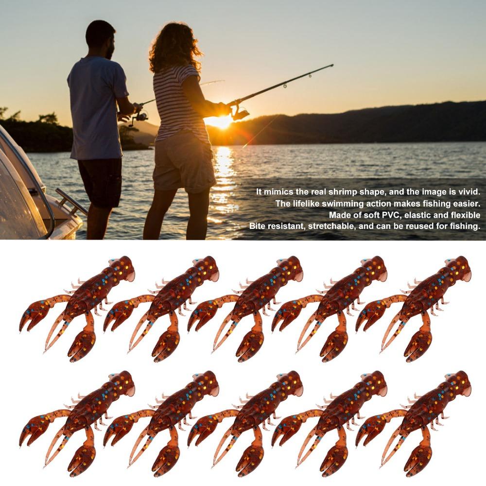 20PCS Soft Crawdad Bait PVC Artificial Lure Durable Fishing Lure  Saltwater Fishing