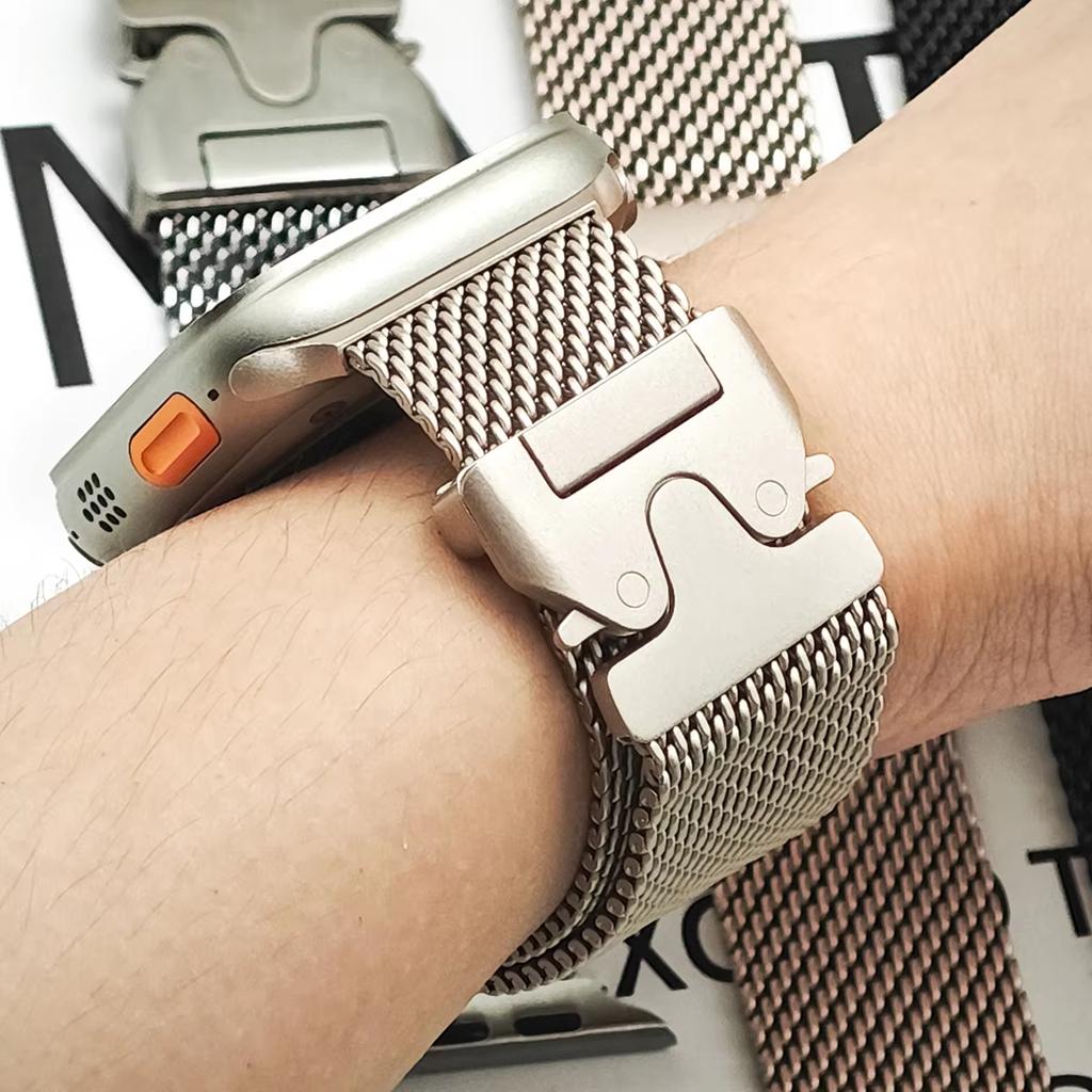 straps for Apple Watch series 10 band 46mm 40mm 44mm 45mm 41mm 49 42mm Milanese Loop Bracelet correa iWatch 9 8 7 6 se Ultra 2 3