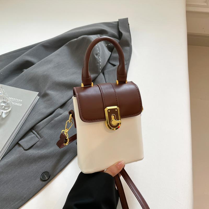 Summer summer exquisite texture small bag women's 2025 new retro contrasting color messenger mobile phone bag shoulder handbag