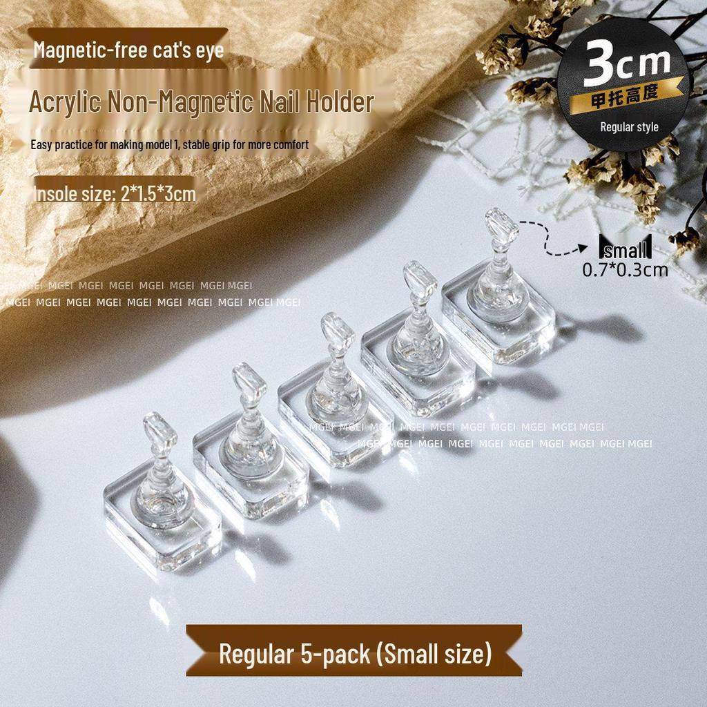 Non-Magnetic Nail Art Finger Cots: Cat Eye Acrylic Practice Base & Wearable Nail Pattern Stand
