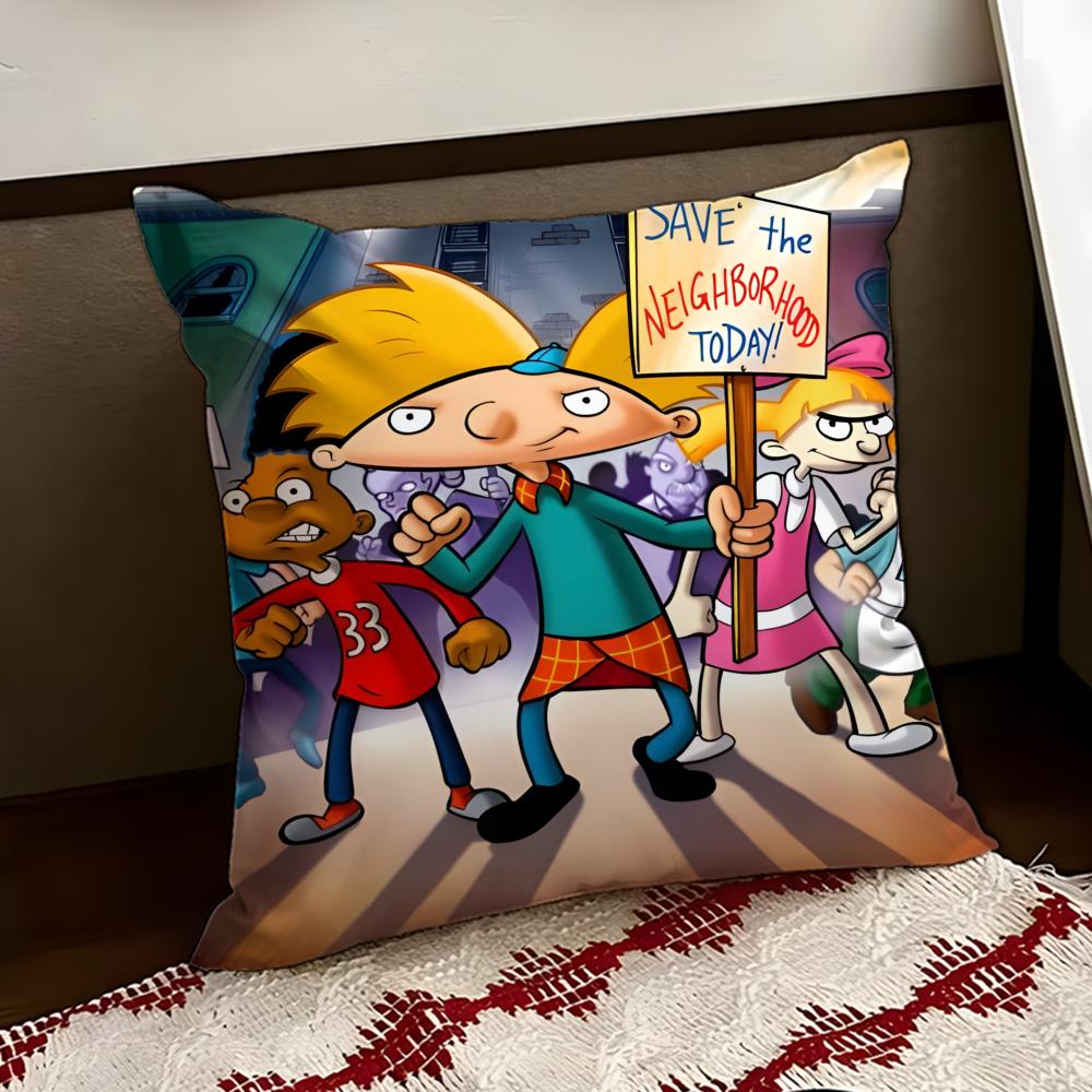 Anime HHey AArnold Cushion Cover Reversible Soft Durable Pillow Cover Home  Car MultiScene Use for Daily Comfort