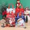 Christmas Handbag Non-woven Gifts Bag Storage Bag Cartoon Santa Claus Snowman Print Folding Tote Bag Party Supplies Wholesale