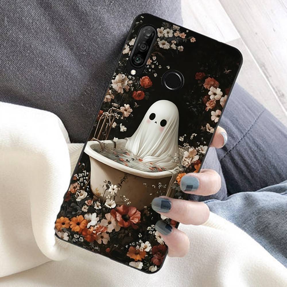 

Cute Cartoon Ghost Phone Case For Huawei Honor 10 Lite 9 20 7A 9X 30 50 60 70 Pro Plus Soft Silicone Cover Huawei Honor v30