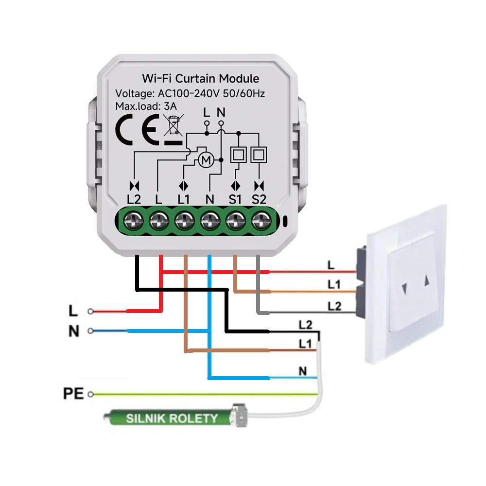 Tuya Smart Life WiFi Curtain Module Blind Switch for Roller Shutter Electric Motor Voice Control Works with Google Home Alexa