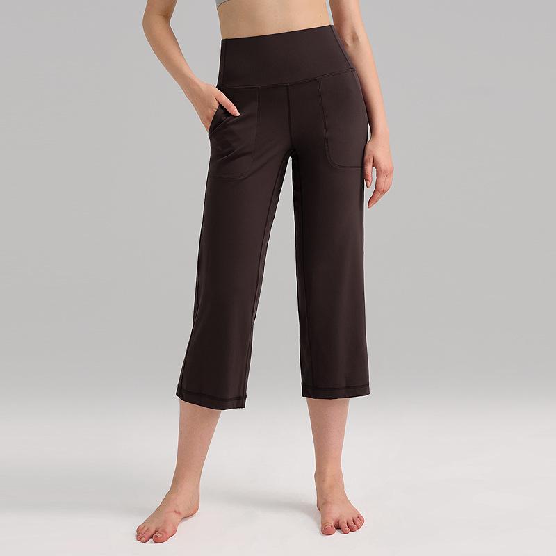 

Широкие брюки для йоги серии Aiign: Высокоэластичная, быстросохнущая, дышащая, подтягивающая бедра, утягивающая живот фитнес-одежда S