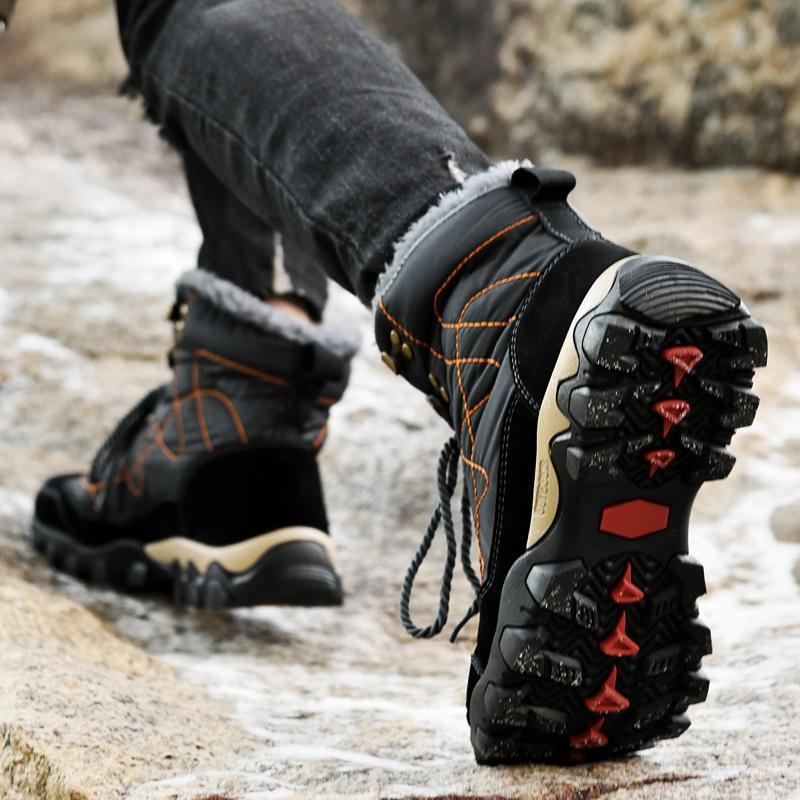 Herr Plyschstövlar Höga Bomullsskor Varma Snöstövlar Stora Stövlar 38-47