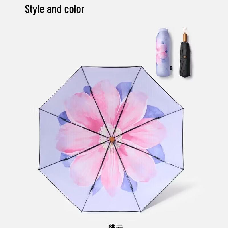 Beneath the Banana Tree Three-Fold Black Glue UV Protection Umbrella