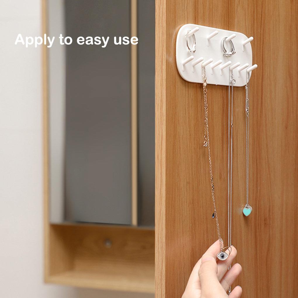 Hanging Jewelry Storage Rack Hooks Keys Mount Chains Wall Organizer Bedroom Kitchen Living Room Cabinet Bathroom Closet
