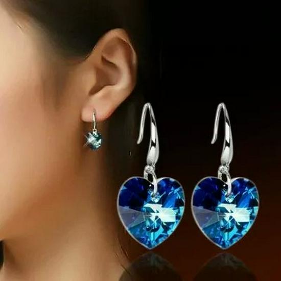925 Silver Sapphire Blue Crystal Ocean Star Earrings – Perfect Gift for You or Your Best Friend