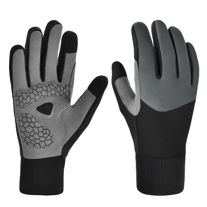 

Touchscreen Warm Winter Cycling Gloves - Anti-Slip, Wear-Resistant for Outdoor Sports & Road Biking Extra Large сірий колір/чорний