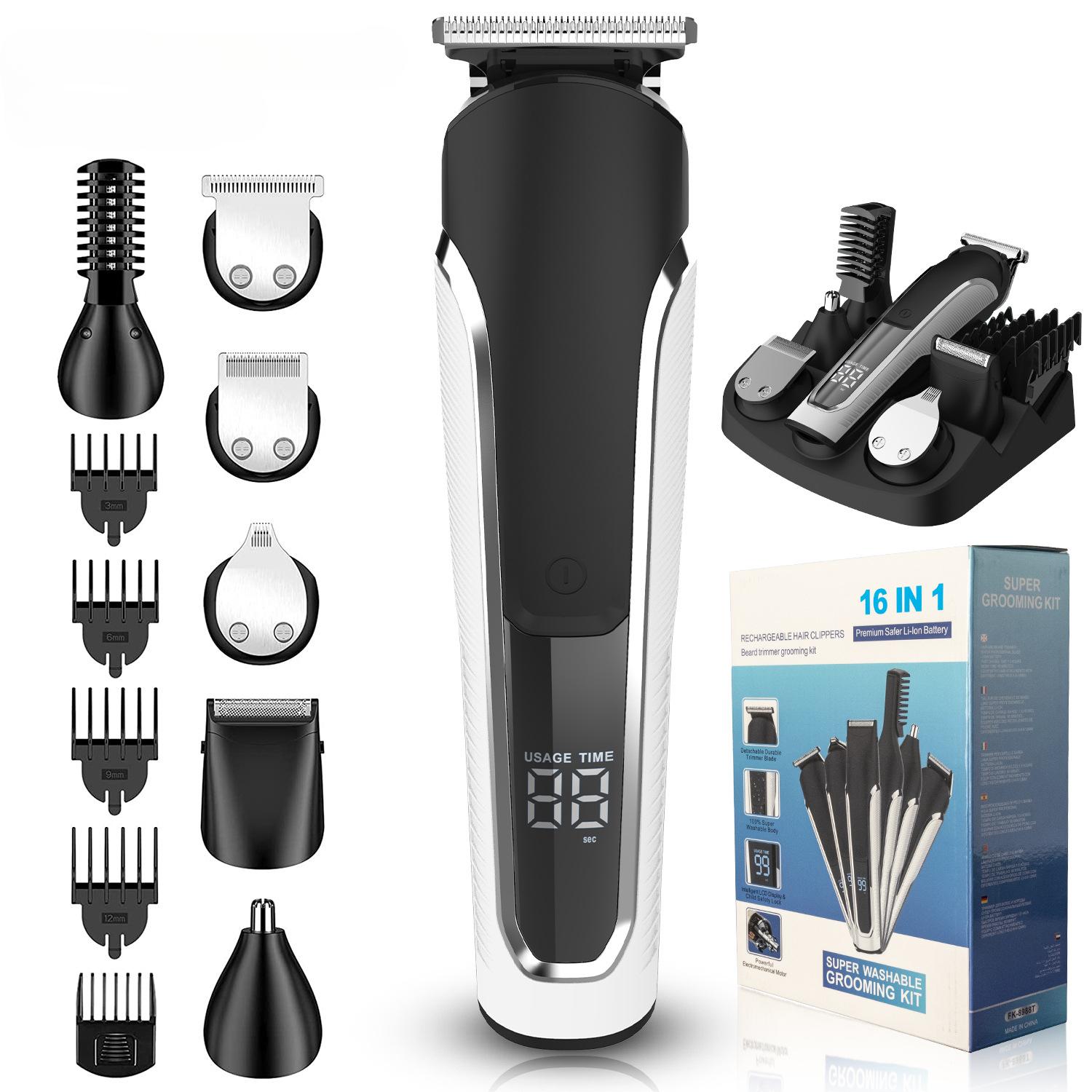 

Электрическая машинка для стрижки волос Перезаряжаемая электрическая машинка для стрижки волос Электрическая машинка для стрижки всего тела Моющийся набор машинок для стрижки волос с ЖК-дисплеем и цифровым дисплеем