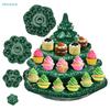 Christmas Tree Deviled  Egg Platter|4-Layer Green Ceramic Cupcake Holder for Holiday Parties,Weddings & Festive Food Display