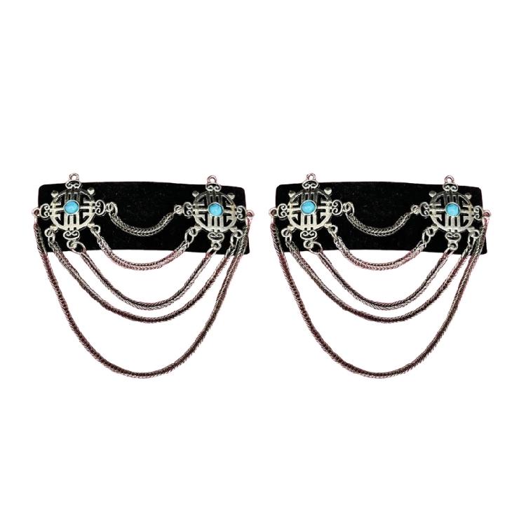 Стильная монгольская заколка для волос с кисточками и акцентом из страз для женщин, которые любят этнический и ретро стили