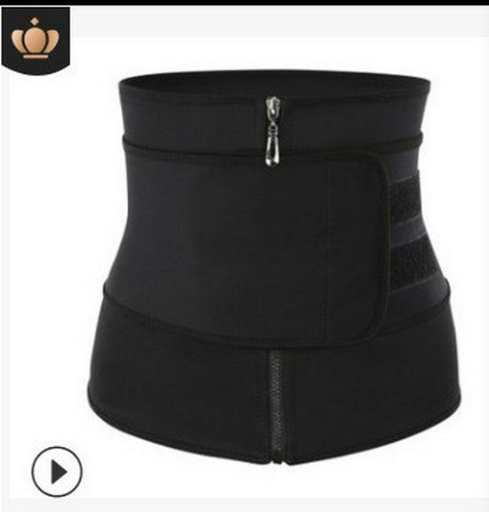 

Пояс на липучке и молнии для поддержки талии и живота - послеродовой, спортивный, корректирующий, контроль потоотделения Black single row (1.3 thickness). M чёрный